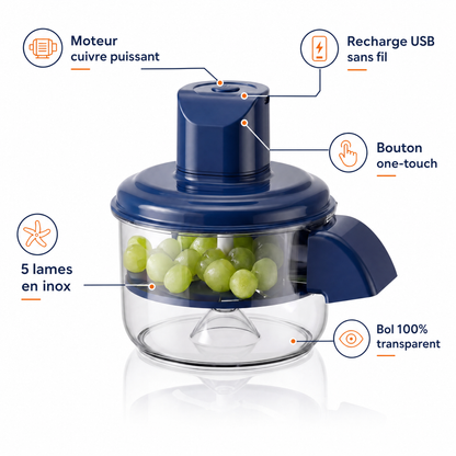 Éplucheur Électrique Automatique Transparent 5 Lames — Fruits & Légumes